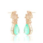 Brinco-gota-fusion-esmeralda-colombiana-banho-de-ouro-18k