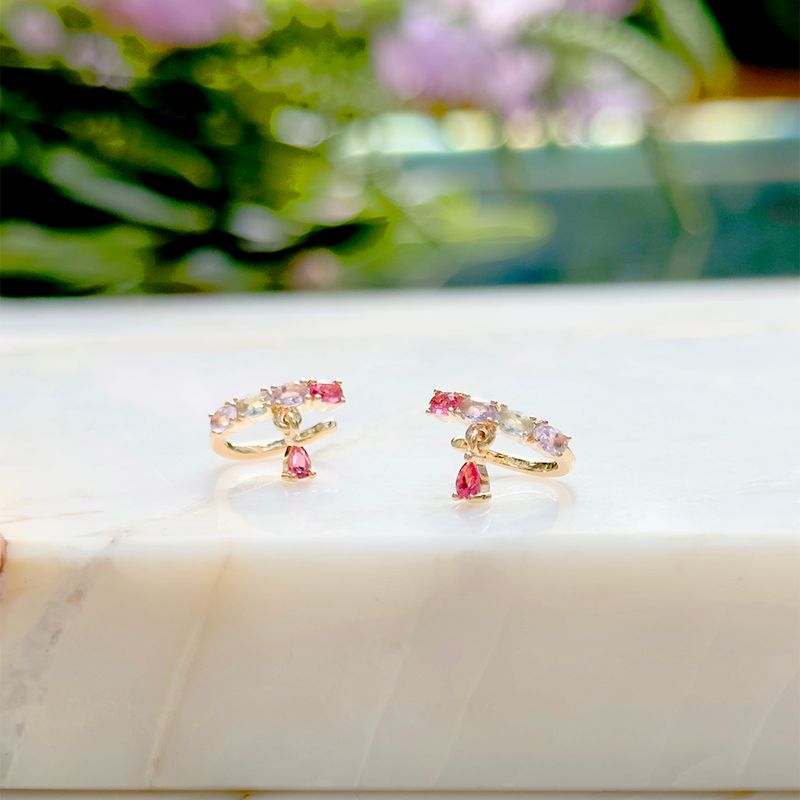 Piercing-ovais-gota-cristal-turmalina-rosa-banho-de-ouro-18k