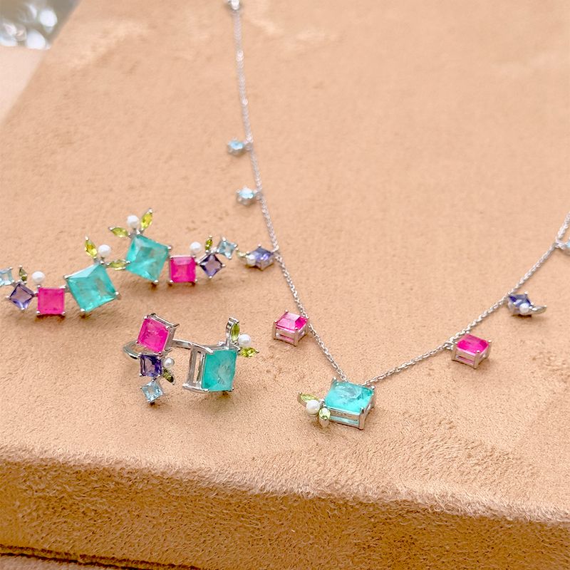 Brinco-ear-cuff-quadrados-fusion-turmalina-rosa-prata-925