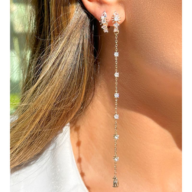 Brinco-corrente-zirconia-branca-banho-de-ouro-18k