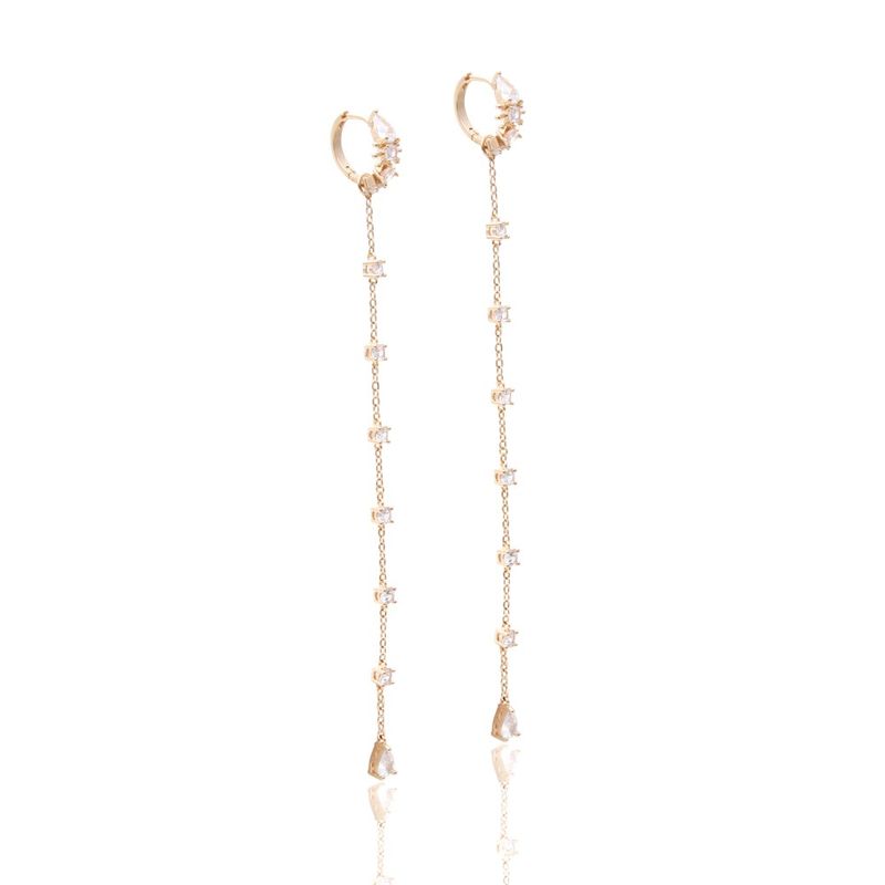 Brinco-corrente-zirconia-branca-banho-de-ouro-18k