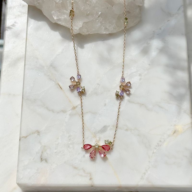 Colar-flores-em-gotas-cristal-de-turmalina-rosa-55cm-banho-de-ouro-18k