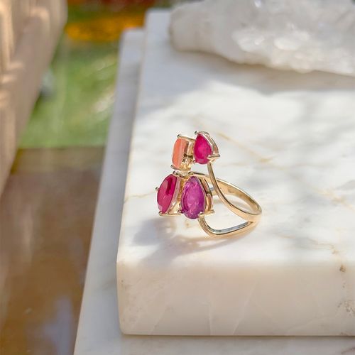 Anel gotas fusion ametista banho de ouro 18k (promoção 50%)