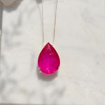 Colar-gota-de-fusion-turmalina-rosa-ponto-de-zirconia-branca-banho-de-ouro-18k