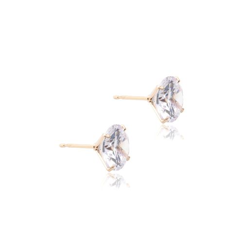 Brinco design diamante zircônia branca 10mm - banho de ouro 18k