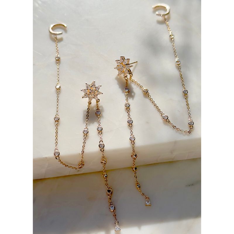 Brinco-ear-chain-zirconias-brancas-gotas-banho-de-ouro-18k