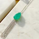 Colar-gota-fusion-esmeralda-franja-60cm-prata-925
