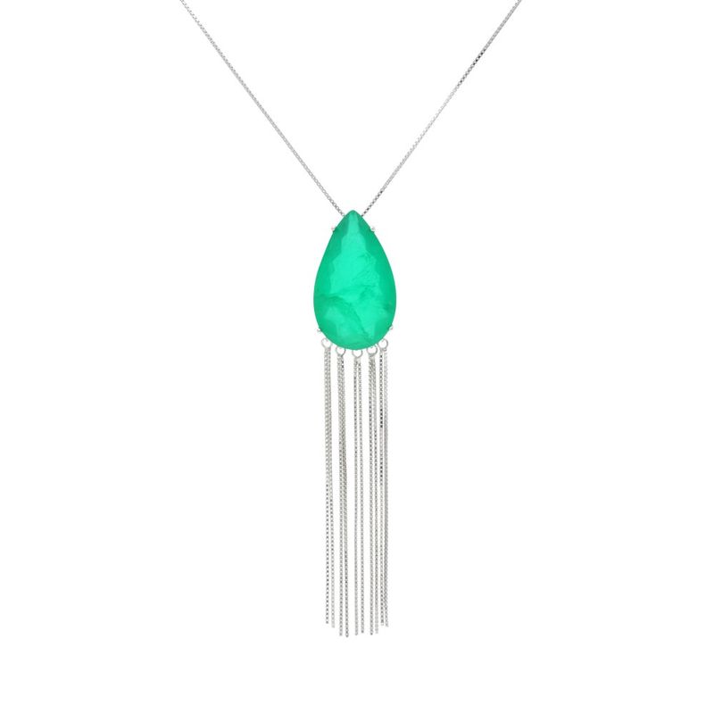 Colar-gota-fusion-esmeralda-franja-60cm-prata-925