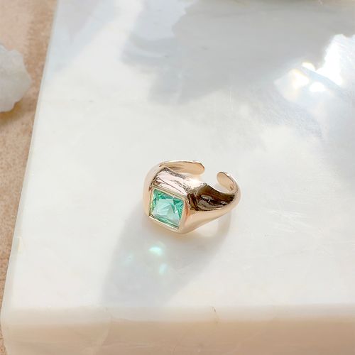 Anel dedo mínimo (dedo mindinho) cristal paraíba banho de ouro 18k nano gold