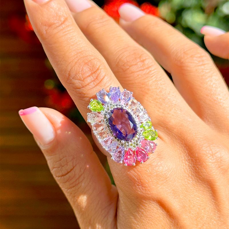 Anel-gotas-cristal-ametista-banho-de-prata-nano-silver