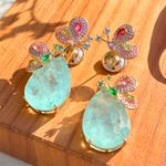 Brinco-versatil-gota-fusion-turmalina-ligh-borboleta-cristal-esmeralda-banho-de-ouro-18k-nano-gold