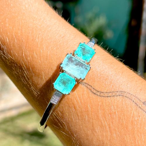 Bracelete andares fusion turmalina prata 925