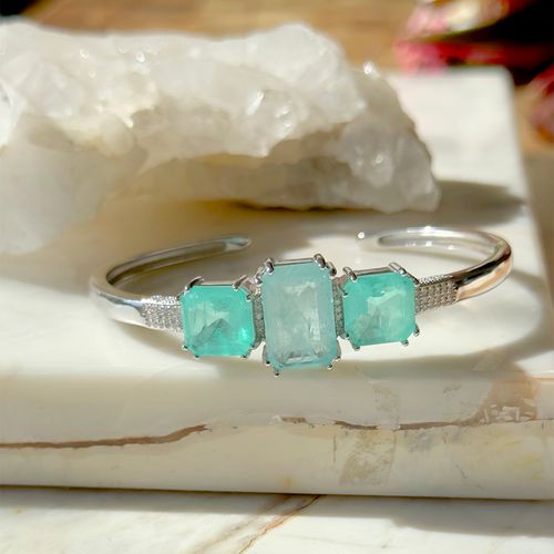 Bracelete andares fusion turmalina prata 925