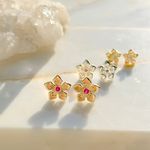Kit-de-brincos-flores-zirconias-coloridas-3-pares-banho-de-prata-nano-silver