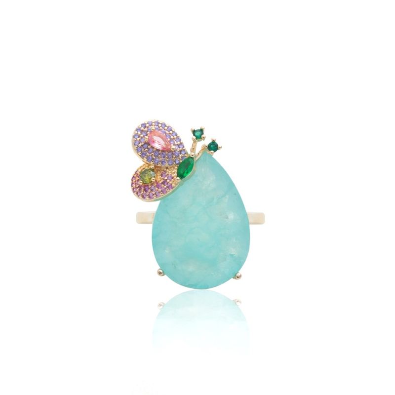 Anel-gota-borboleta-fusion-turmalina-light-cristal-esmeralda-banho-de-ouro-18k-nano-gold