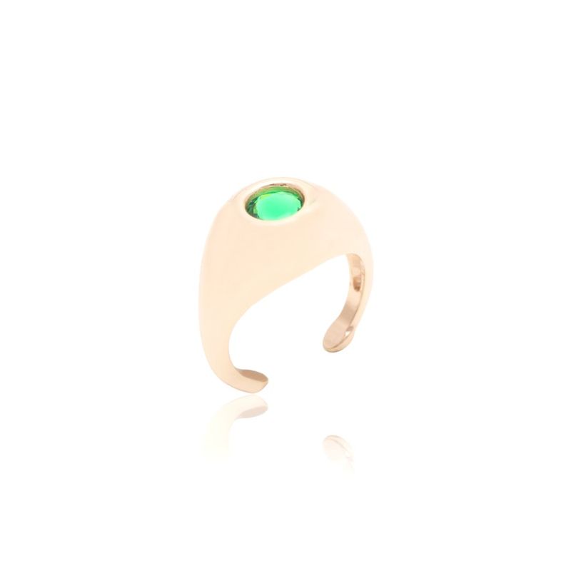 Anel-dedo-minimo--dedo-mindinho--cristal-esmeralda-banho-de-ouro-18k-nano-gold
