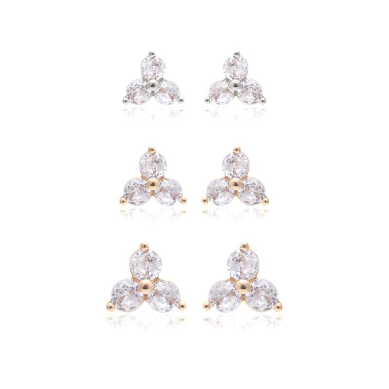Kit-de-brincos-trevo-zirconia-branca-banho-de-ouro-18k