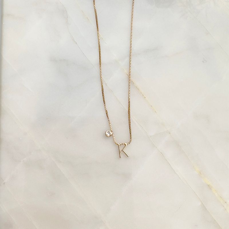 Colar-letra-k-zirconia-branca-45cm-banho-de-ouro-18k