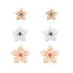 Kit-de-brincos-flores-zirconias-coloridas-3-pares-banho-de-prata-nano-silver