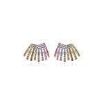 Brinco-Onda-8-Linhas-Zirconias-Coloridas-Banho-de-Ouro-18K-Nano-Gold