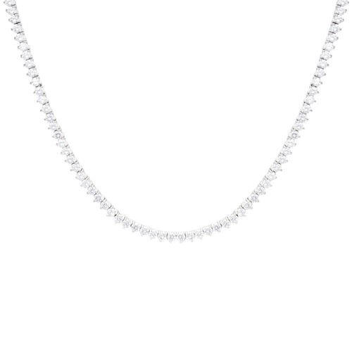 Colar riviera bolinhas zircônia branca prata 925 42cm