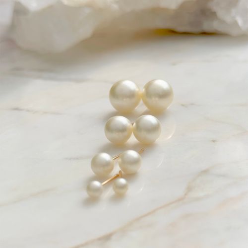 Kit de brincos pérolas sintéticas 4mm/6mm/8mm/10mm 4 pares banho de ouro 18k