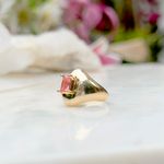 Anel-dedo-minimo--mindinho--cristal-turmalina-rosa-banho-de-ouro-18k