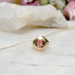 Anel-dedo-minimo--mindinho--cristal-turmalina-rosa-banho-de-ouro-18k