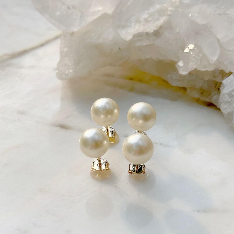 Kit-de-Brincos-Perolas-Sinteticas-com-2-Pares-10mm-Banho-de-Ouro-18K