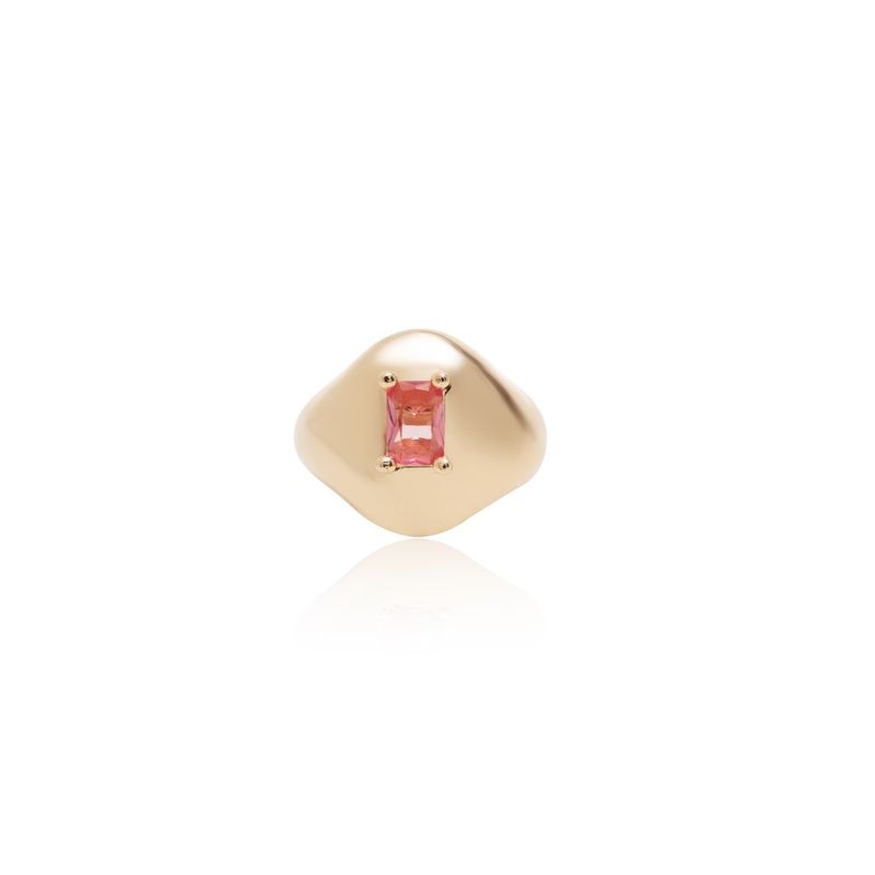 Anel-dedo-minimo--mindinho--cristal-turmalina-rosa-banho-de-ouro-18k
