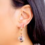 Brinco-ear-bling-cravacao-inglesa-medalha-de-olho-zirconia-colorida-banho-de-ouro-rose