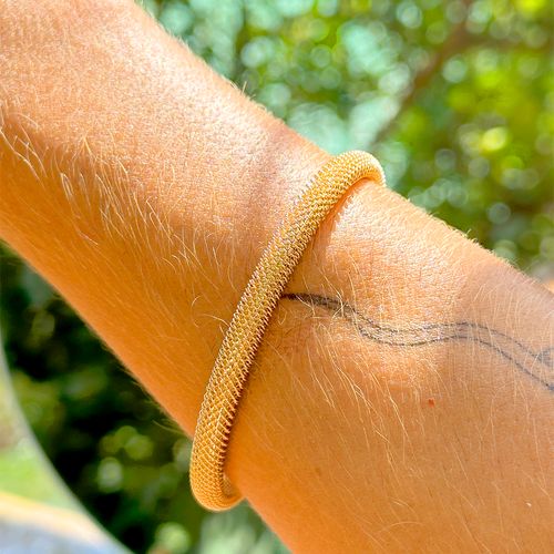 Bracelete rede banho de ouro 18k