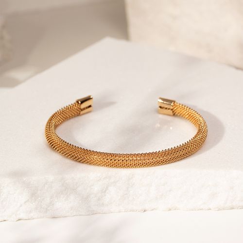 Bracelete rede banho de ouro 18k