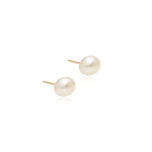 Brinco pérola sintética grão meia-lua 10mm kit com 2 pares  banho de ouro 18k