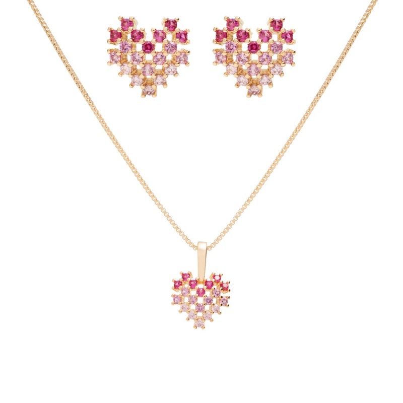 Conjunto-coracao-pixel-zirconia-vermelha-46cm-banho-de-ouro-18k