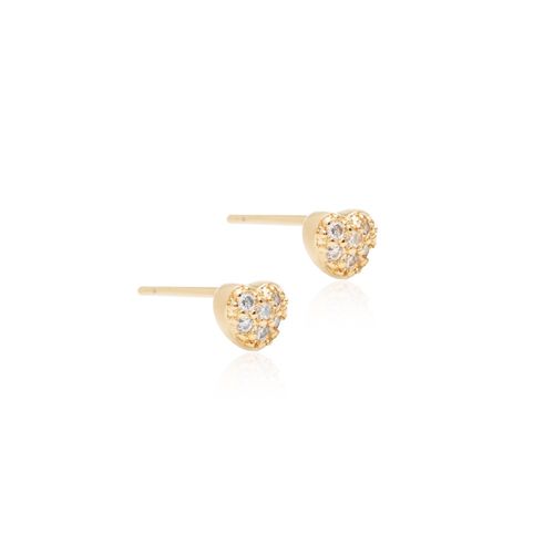 Kit de brincos corações zircônias brancas 7x6-5x4-9x8 banho de ouro 18k