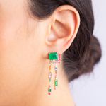 Brinco-moldura-fusion-esmeralda-banho-de-ouro-18k