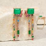Brinco-moldura-fusion-esmeralda-banho-de-ouro-18k