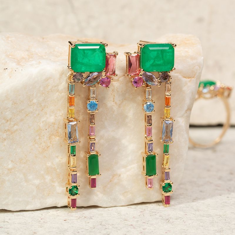 Brinco-moldura-fusion-esmeralda-banho-de-ouro-18k