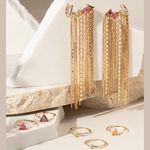Brinco-ear-cuff-triangulos-correntes-cristal-ametista-banho-de-ouro-18k