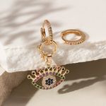 Brinco-ear-bling-olho-cravejado-cristal-esmeralda-banho-de-ouro-18k-