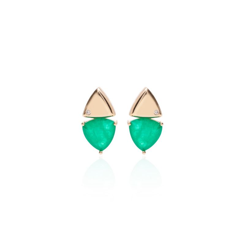 Brinco-piramide-dupla-fusion-esmeralda-zirconia-branca-banho-de-ouro-18k