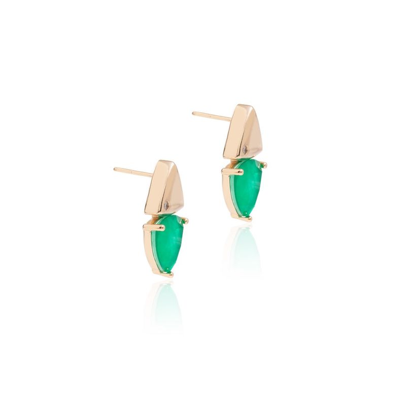 Brinco-piramide-dupla-fusion-esmeralda-zirconia-branca-banho-de-ouro-18k