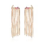 Brinco-ear-cuff-triangulos-correntes-cristal-ametista-banho-de-ouro-18k
