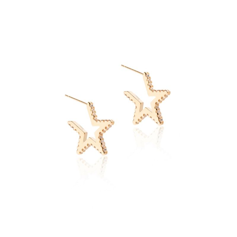 Brinco-argola-estrela-zirconia-branca-banho-de-ouro-18k