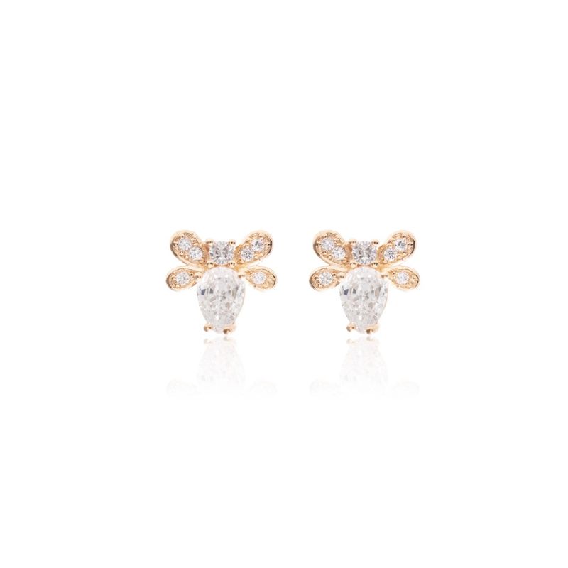 Brinco-abelha-zirconia-branca-banho-de-ouro-18k