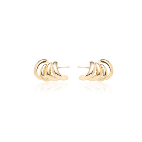 Brinco liso garras banho de ouro 18k