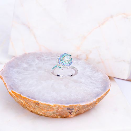Anel cristal topazio azul zirconia verde zirconia azul escuro tulipa super promoção agosto 2018 aro17