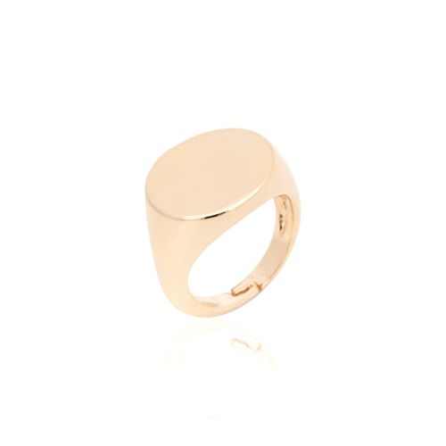 Anel liso redondo banho de ouro 18k