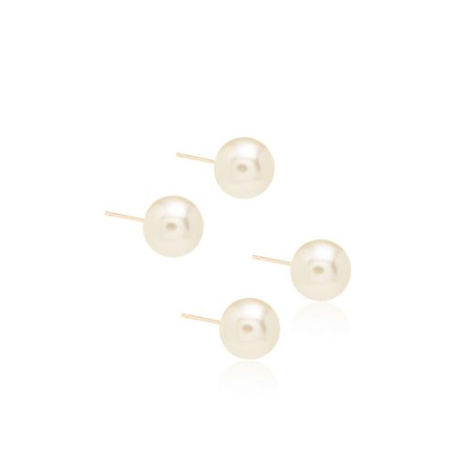 Kit de brincos de pérola coreana 10mm banho de ouro 18k